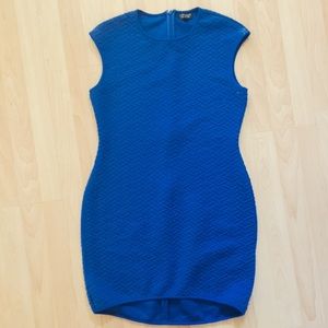 Topshop sleeveless quilted cobalt blue dress 12